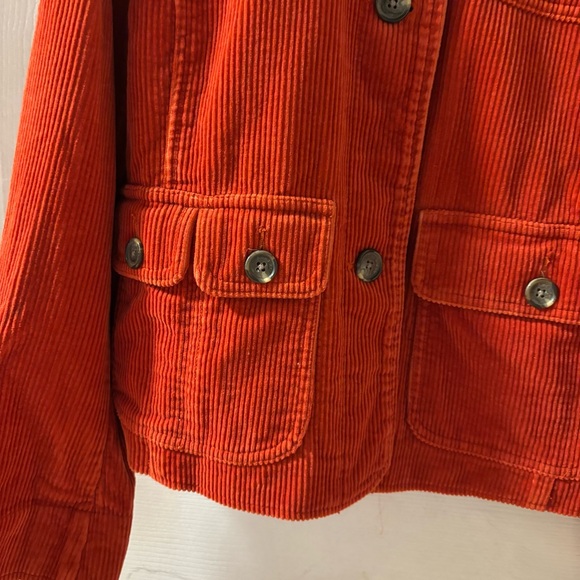 Corduroy Jacket  Rust Orange Size M Vintage Style 100% Cotton - Picture 3 of 6